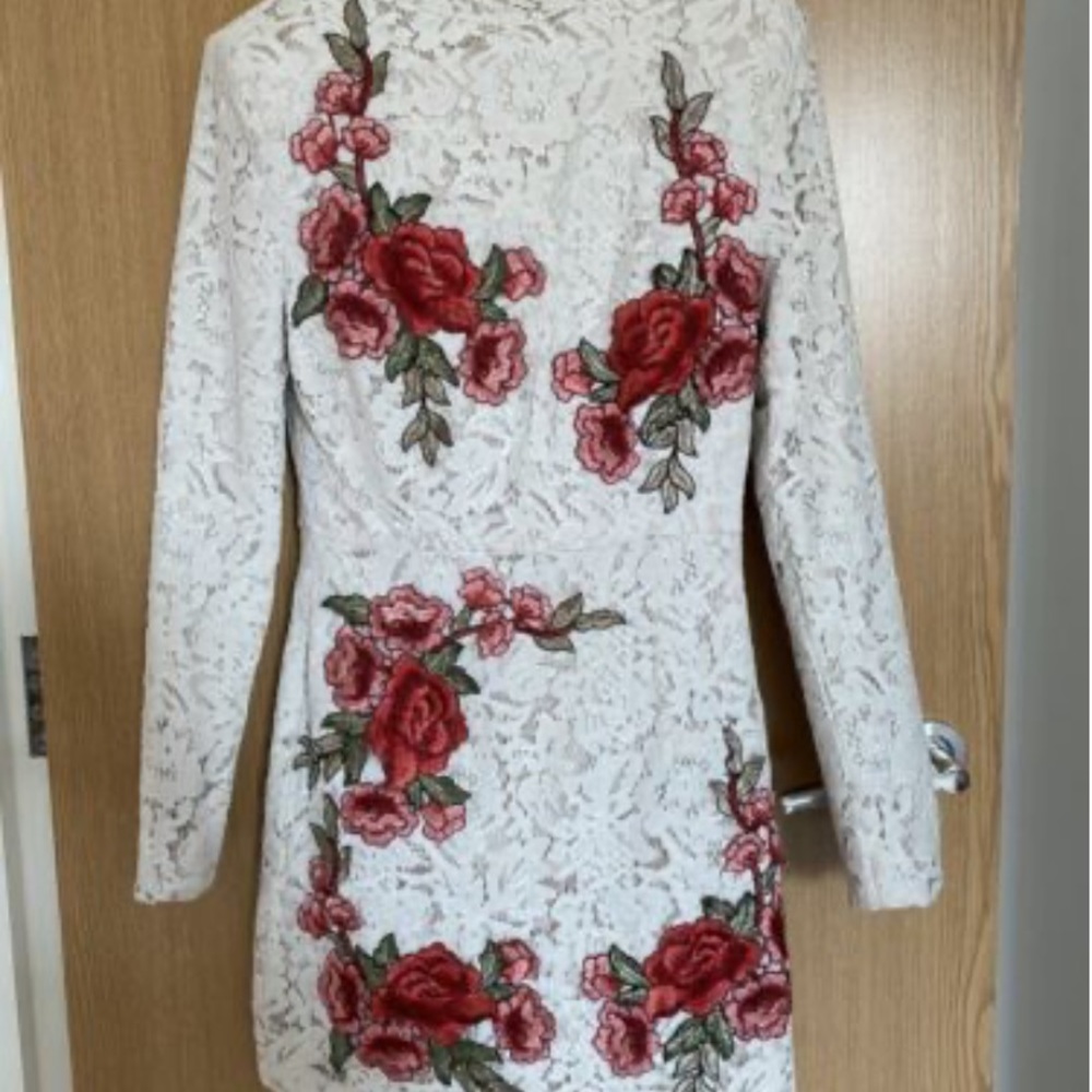 Mini dress white shoulder pads - Picture 2 of 3
